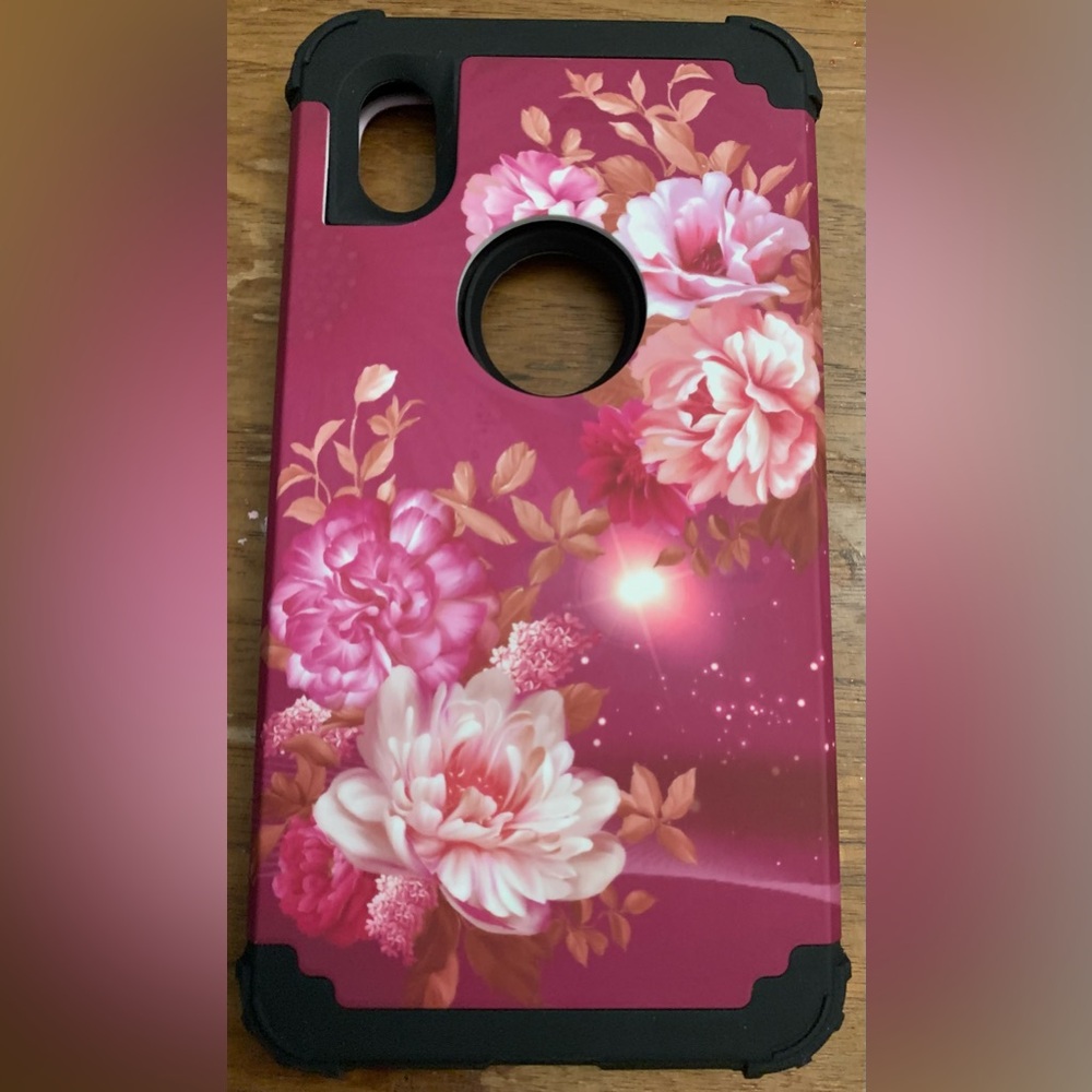iPhone 7 plush phone hard surface flower case